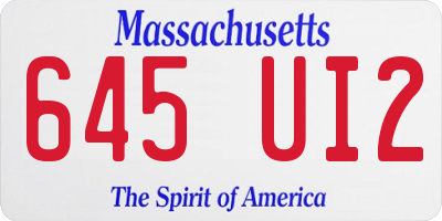 MA license plate 645UI2