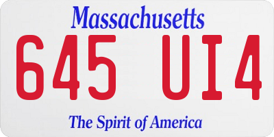 MA license plate 645UI4