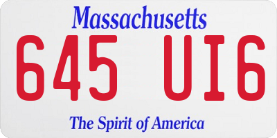 MA license plate 645UI6