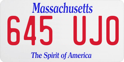 MA license plate 645UJ0