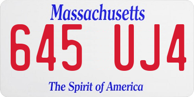 MA license plate 645UJ4
