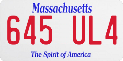 MA license plate 645UL4
