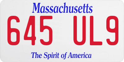 MA license plate 645UL9