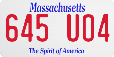 MA license plate 645UO4