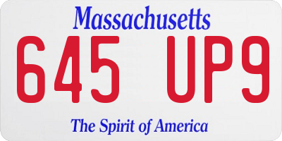 MA license plate 645UP9