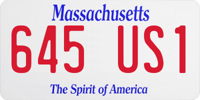 MA license plate 645US1