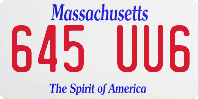 MA license plate 645UU6