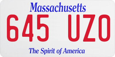 MA license plate 645UZ0