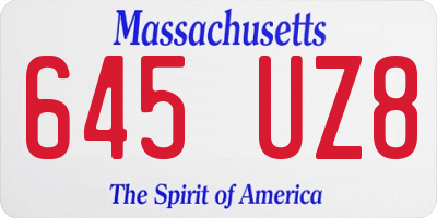 MA license plate 645UZ8