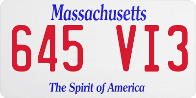 MA license plate 645VI3