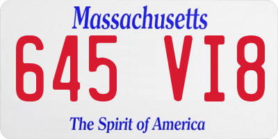 MA license plate 645VI8