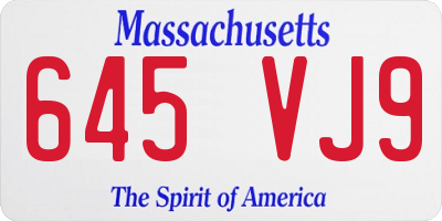 MA license plate 645VJ9