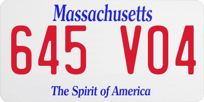 MA license plate 645VO4
