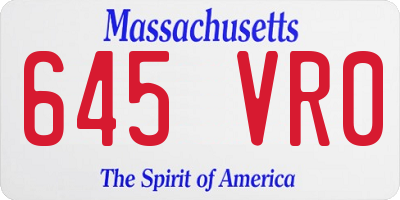 MA license plate 645VR0