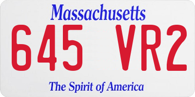 MA license plate 645VR2