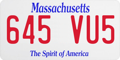 MA license plate 645VU5