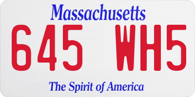 MA license plate 645WH5