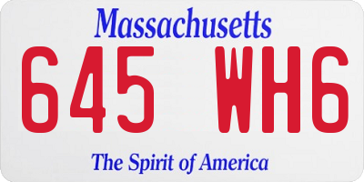MA license plate 645WH6