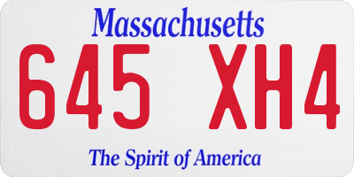 MA license plate 645XH4