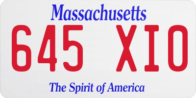 MA license plate 645XI0