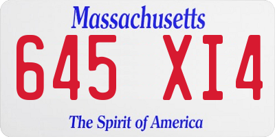 MA license plate 645XI4