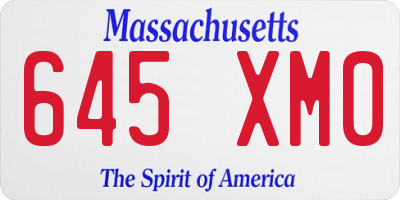 MA license plate 645XM0