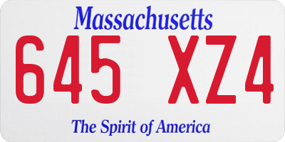 MA license plate 645XZ4