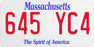 MA license plate 645YC4