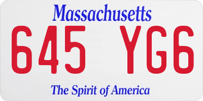 MA license plate 645YG6