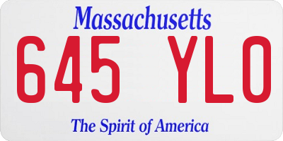 MA license plate 645YL0