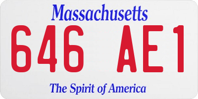 MA license plate 646AE1