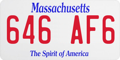 MA license plate 646AF6