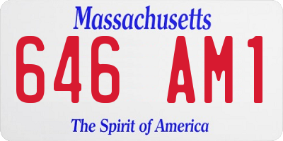 MA license plate 646AM1