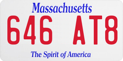 MA license plate 646AT8