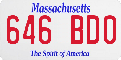 MA license plate 646BD0