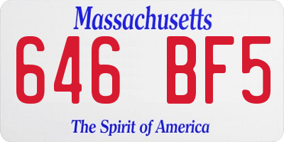 MA license plate 646BF5