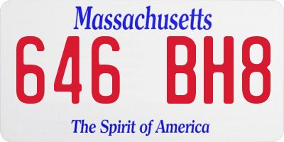 MA license plate 646BH8