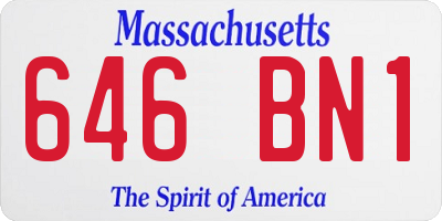 MA license plate 646BN1