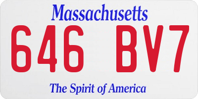 MA license plate 646BV7