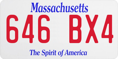 MA license plate 646BX4