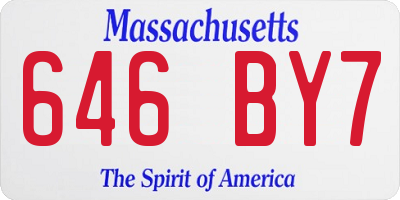 MA license plate 646BY7