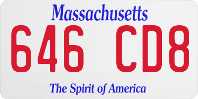 MA license plate 646CD8