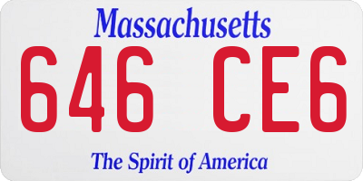 MA license plate 646CE6