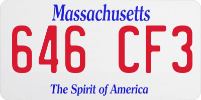 MA license plate 646CF3