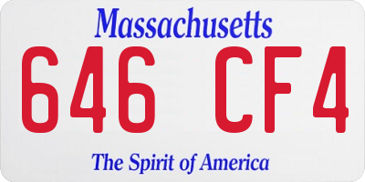 MA license plate 646CF4