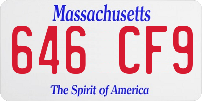 MA license plate 646CF9