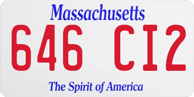 MA license plate 646CI2