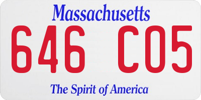 MA license plate 646CO5