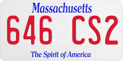 MA license plate 646CS2