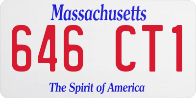 MA license plate 646CT1